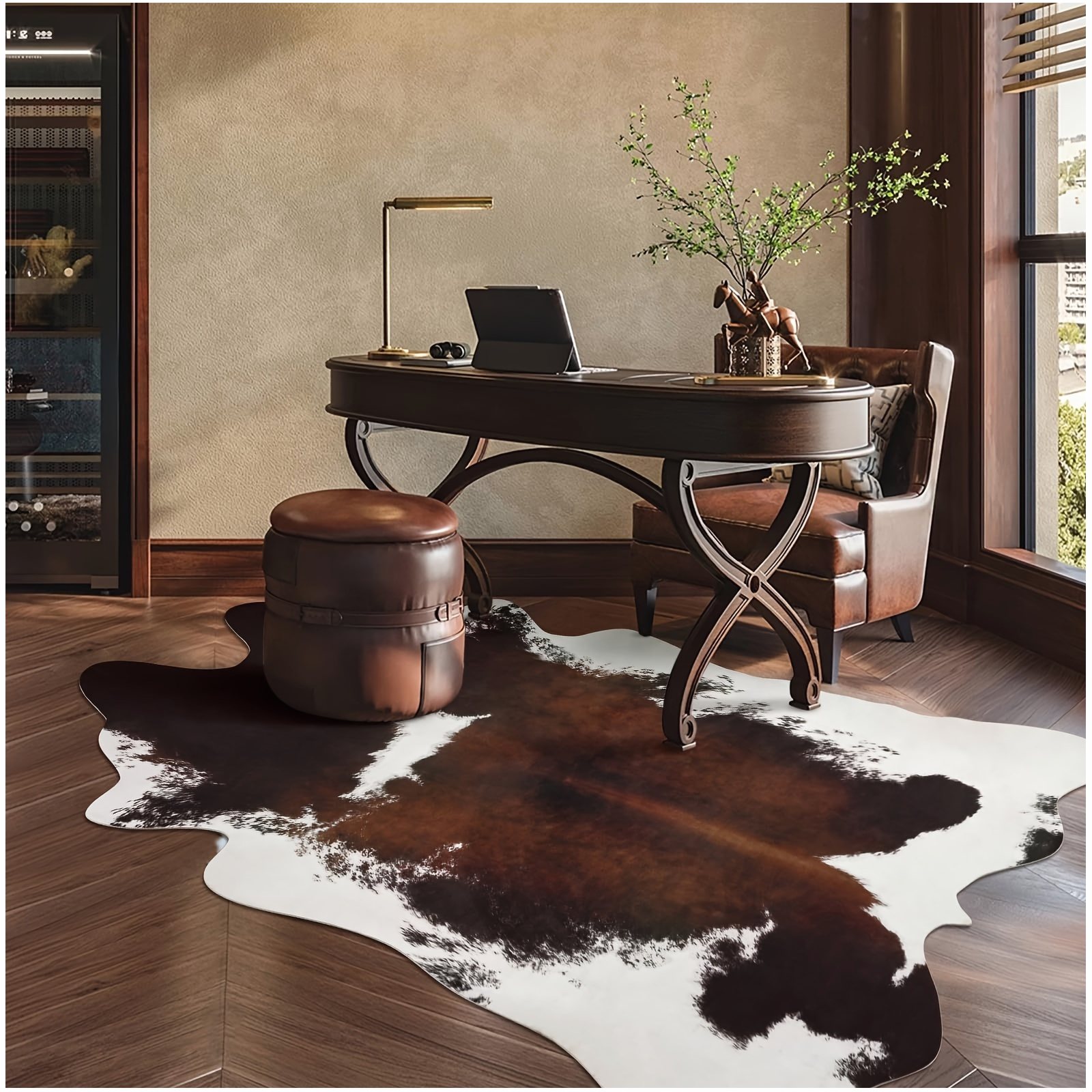 Home Office Room Inspiration - Faux Cowhide Rug – 6.2 x