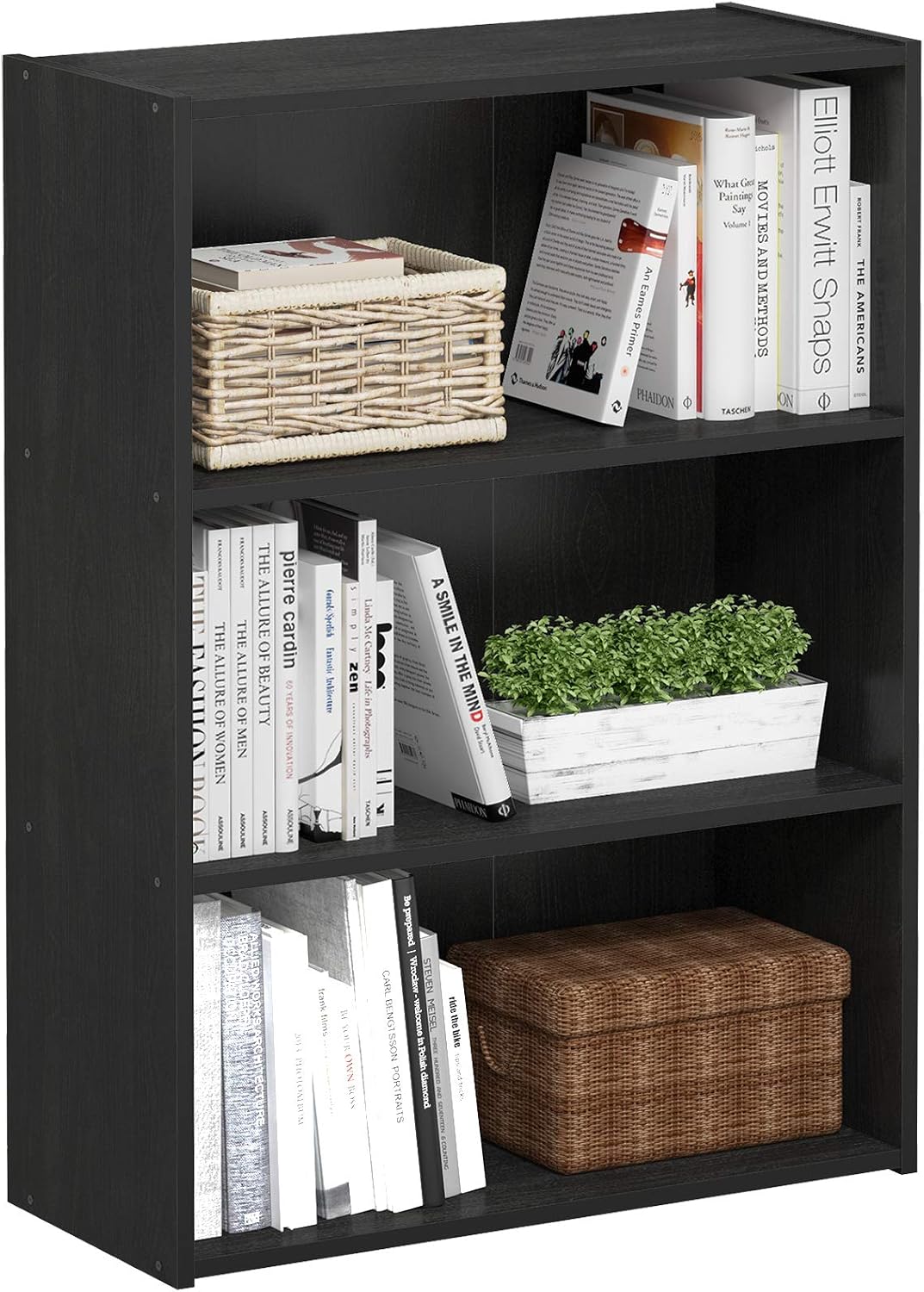 Bookcase Wood Shelf - Furinno PASIR Book Shelf, 3-Tier Bookshelf,