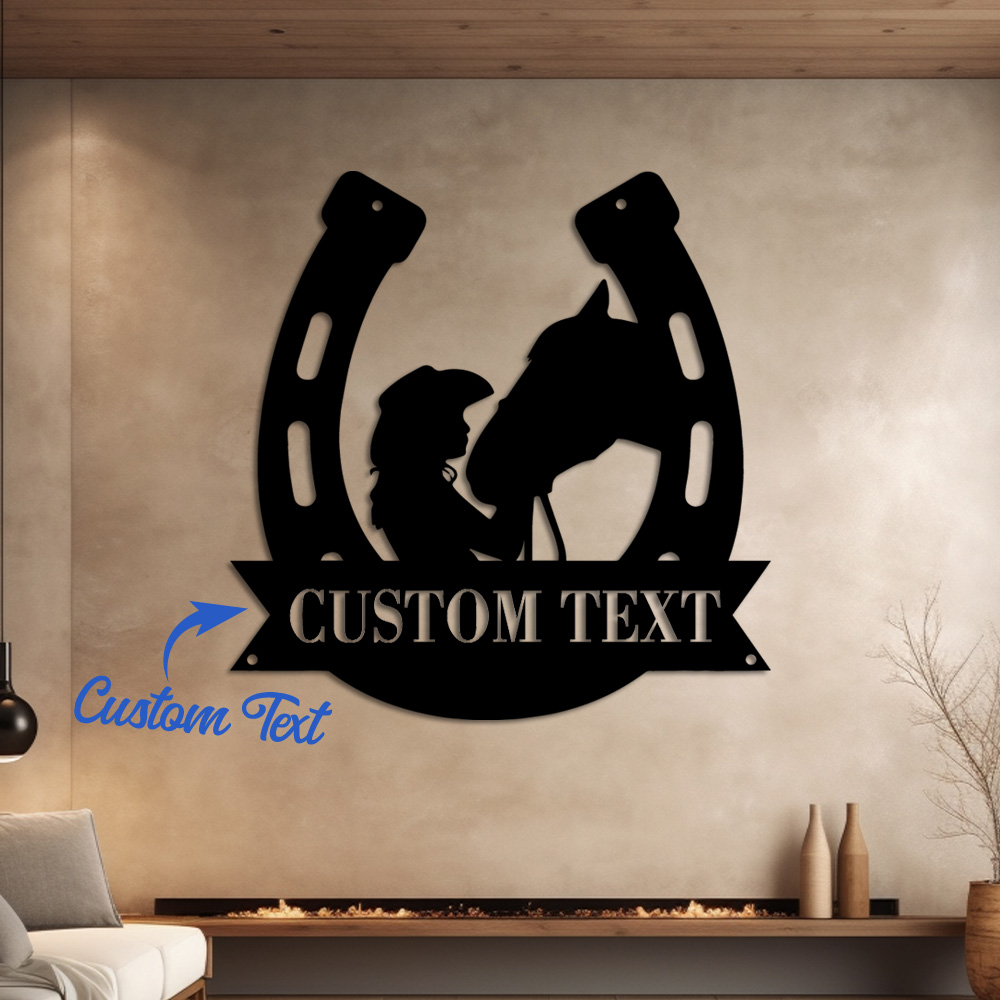 Home Office Art - 1pc Fashion Customized Horseshoe Wall Metal