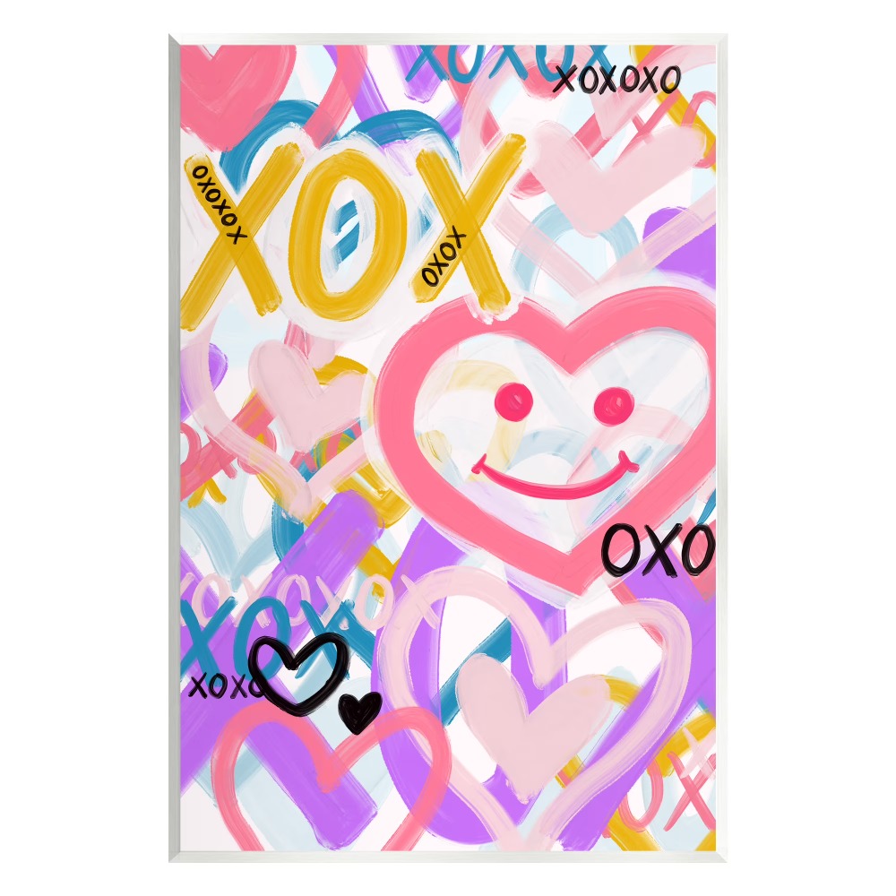 Home Office Art - Urban Heart Shapes Abstract Painting Unframed