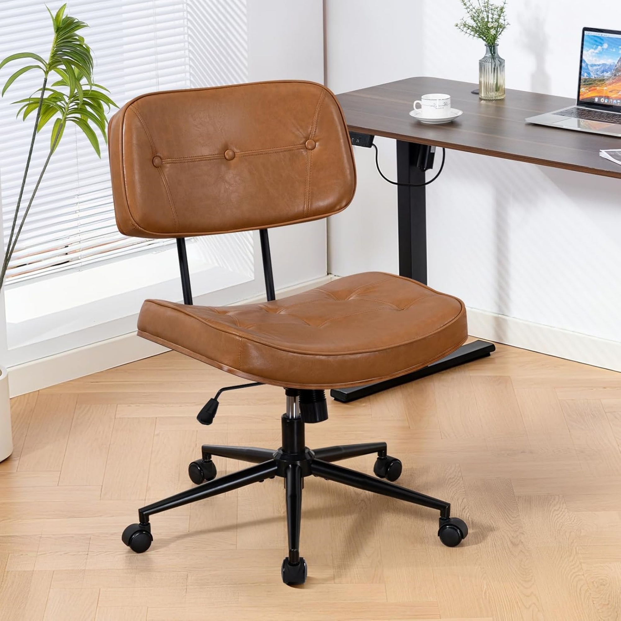 Home Office And Library - Armless Computer Chair, Small Desk Chair