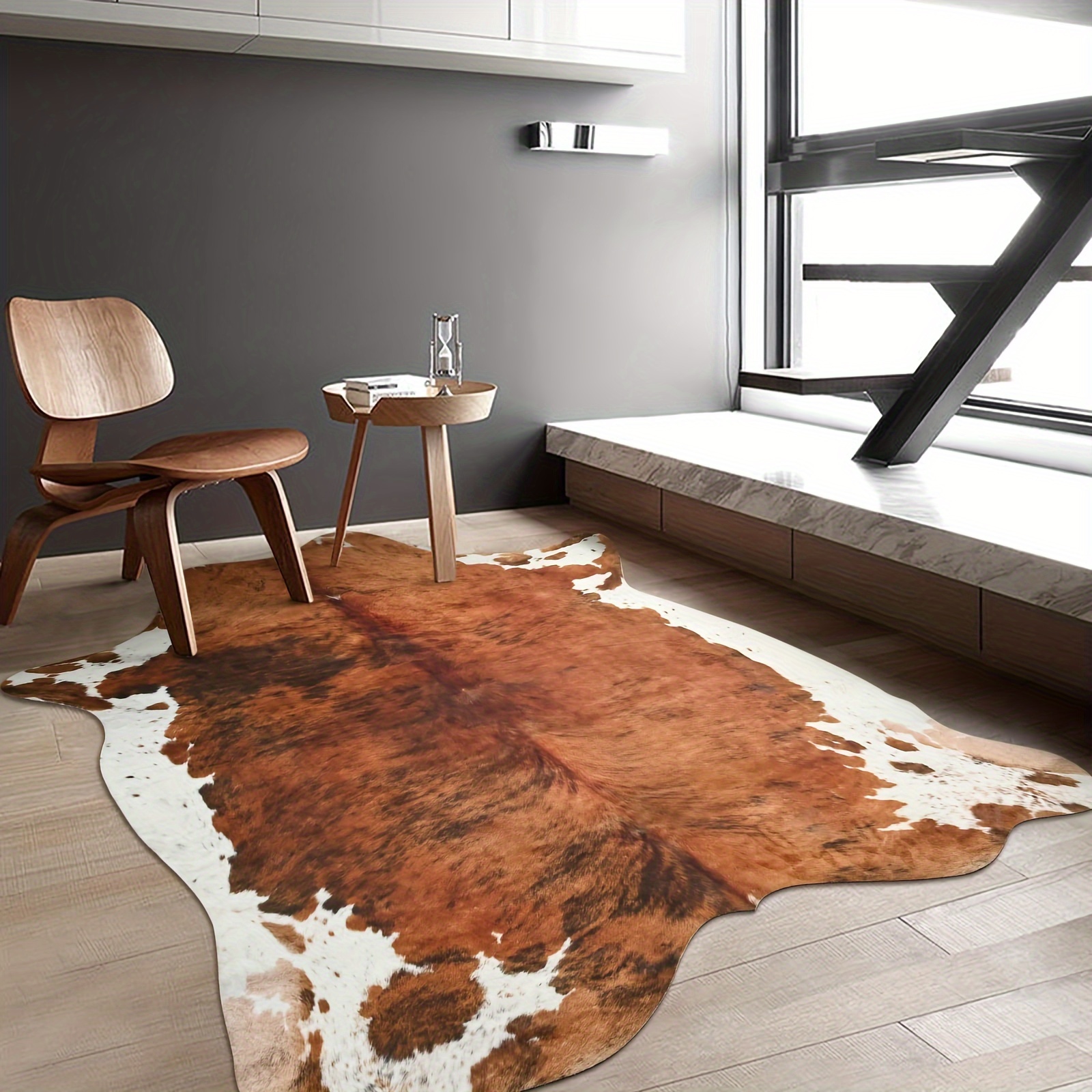 Faux Cowhide Rug – 6.2 x 5.2 f - Home Office Room Inspiration avaliação e preço