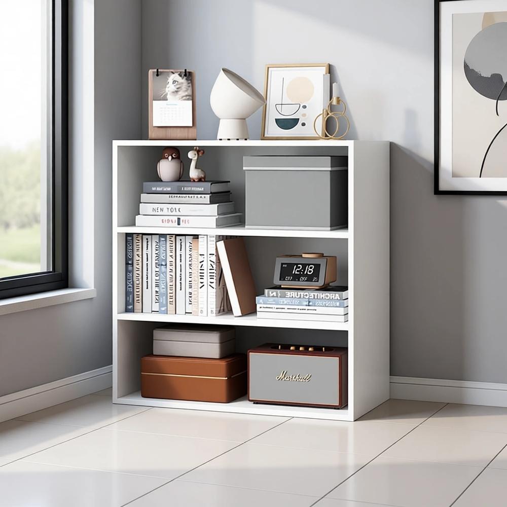 3-Tier Wooden Cube Bookcase -  - Bookcase Wood Shelf avaliação e preço
