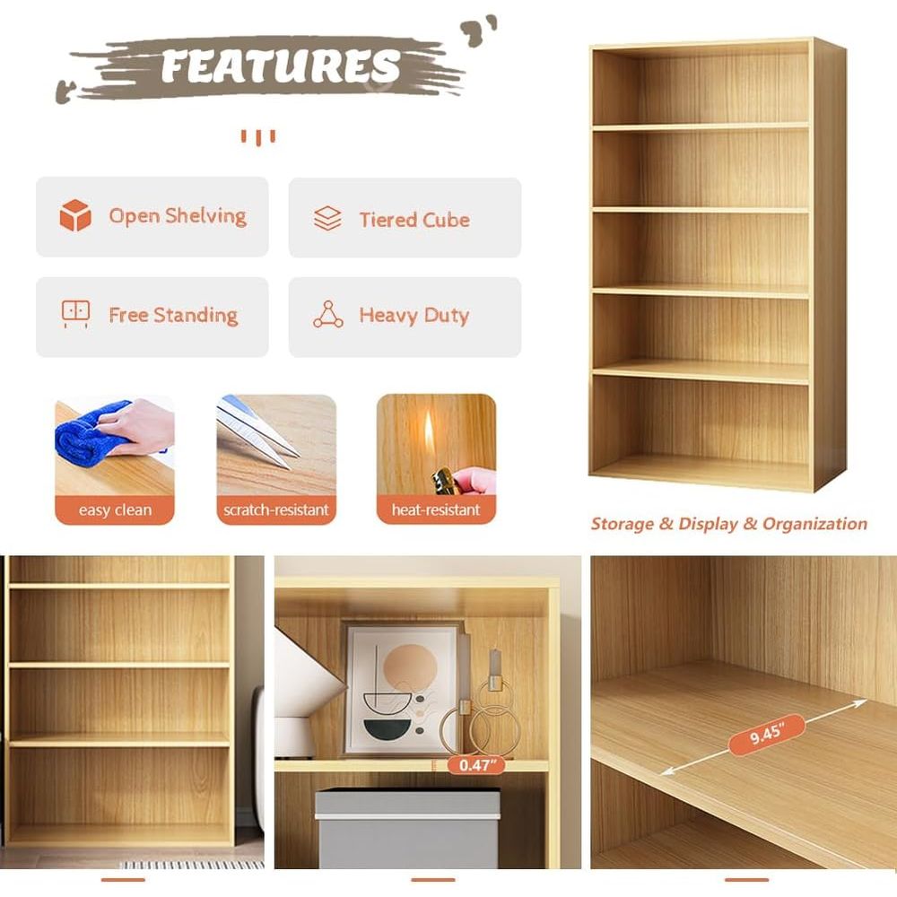 3-Tier Wooden Cube Bookcase -  - Bookcase Wood Shelf avaliação e preço