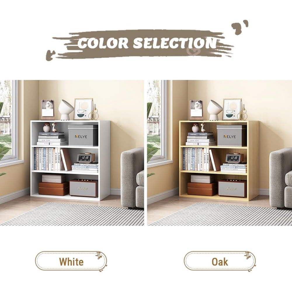 3-Tier Wooden Cube Bookcase -  - Bookcase Wood Shelf avaliação e preço