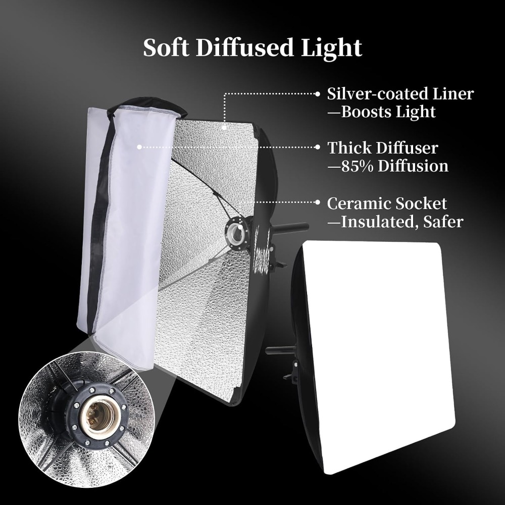 16x16'' Softbox Lighting Kit 2 - Zoom Lighting Kit avaliação e preço