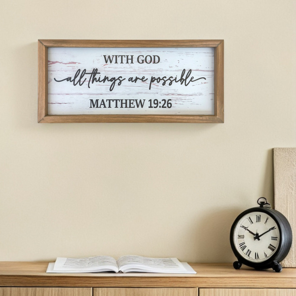 Rustic Wooden Bible Wall Plaqu - Home Office Room Inspiration avaliação e preço