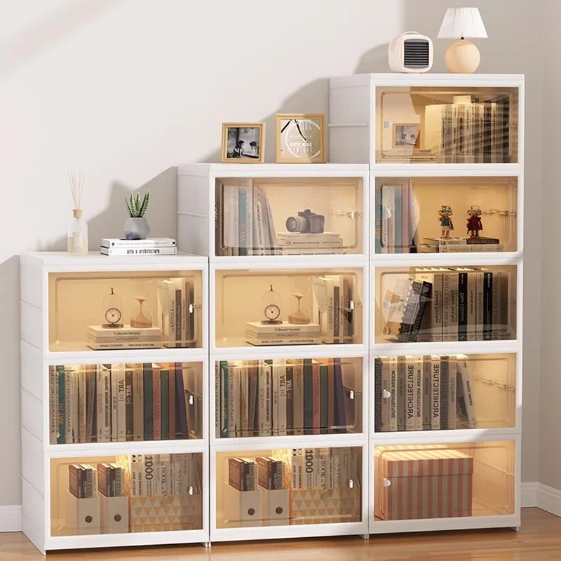 Postmodern White Bookcase Book - Home Office And Library avaliação e preço