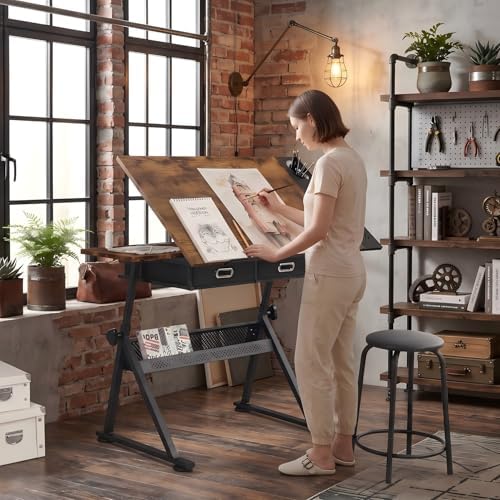 Adjustable Drawing Table with  - Home Office Desks avaliação e preço