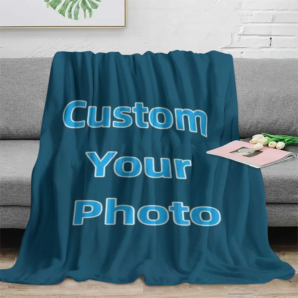 Custom Photo Fleece Blanket Pe - Home Office Cozy avaliação e preço