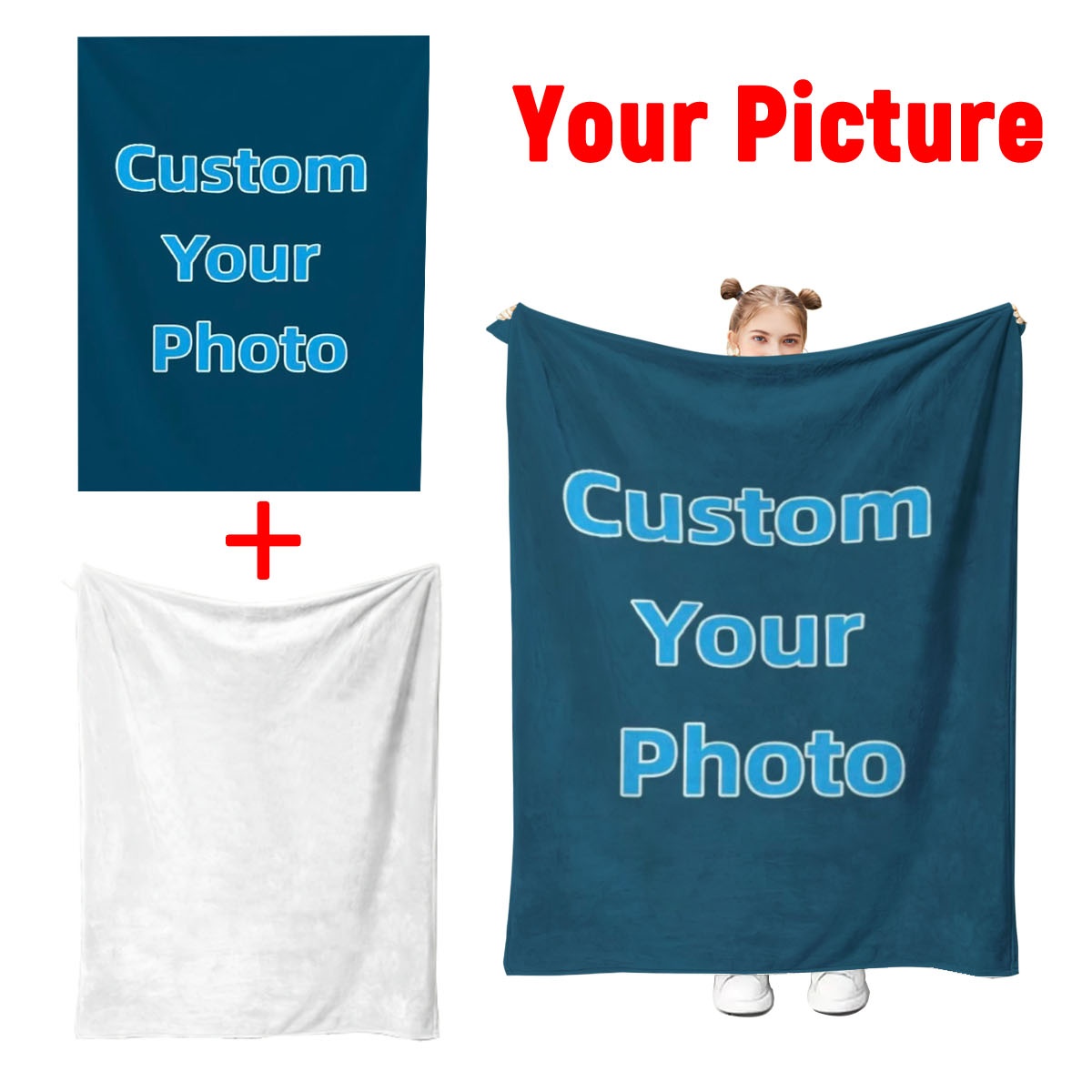 Custom Photo Fleece Blanket Pe - Home Office Cozy avaliação e preço