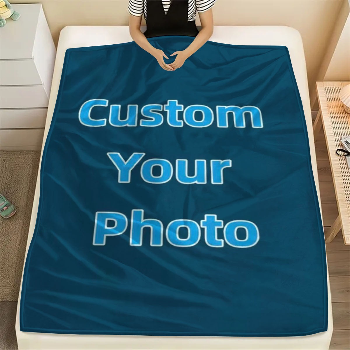 Custom Photo Fleece Blanket Pe - Home Office Cozy avaliação e preço