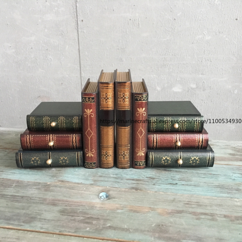 Retro Fake Book Ornaments Euro - Bookcase Wood Shelf avaliação e preço