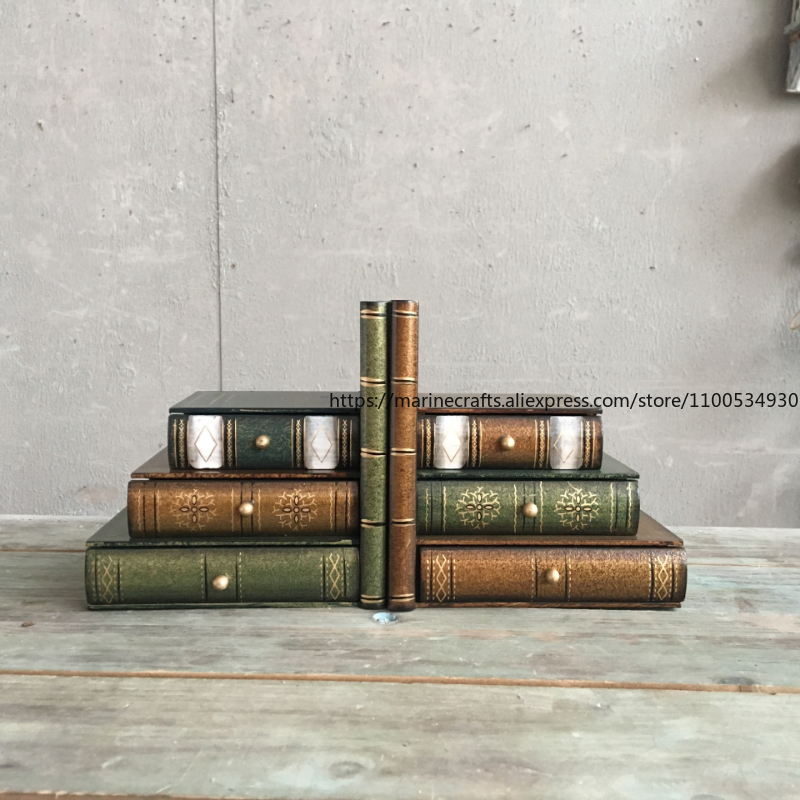 Retro Fake Book Ornaments Euro - Bookcase Wood Shelf avaliação e preço