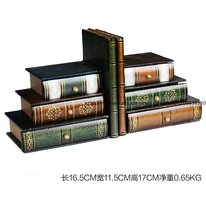 Retro Fake Book Ornaments Euro - Bookcase Wood Shelf avaliação e preço