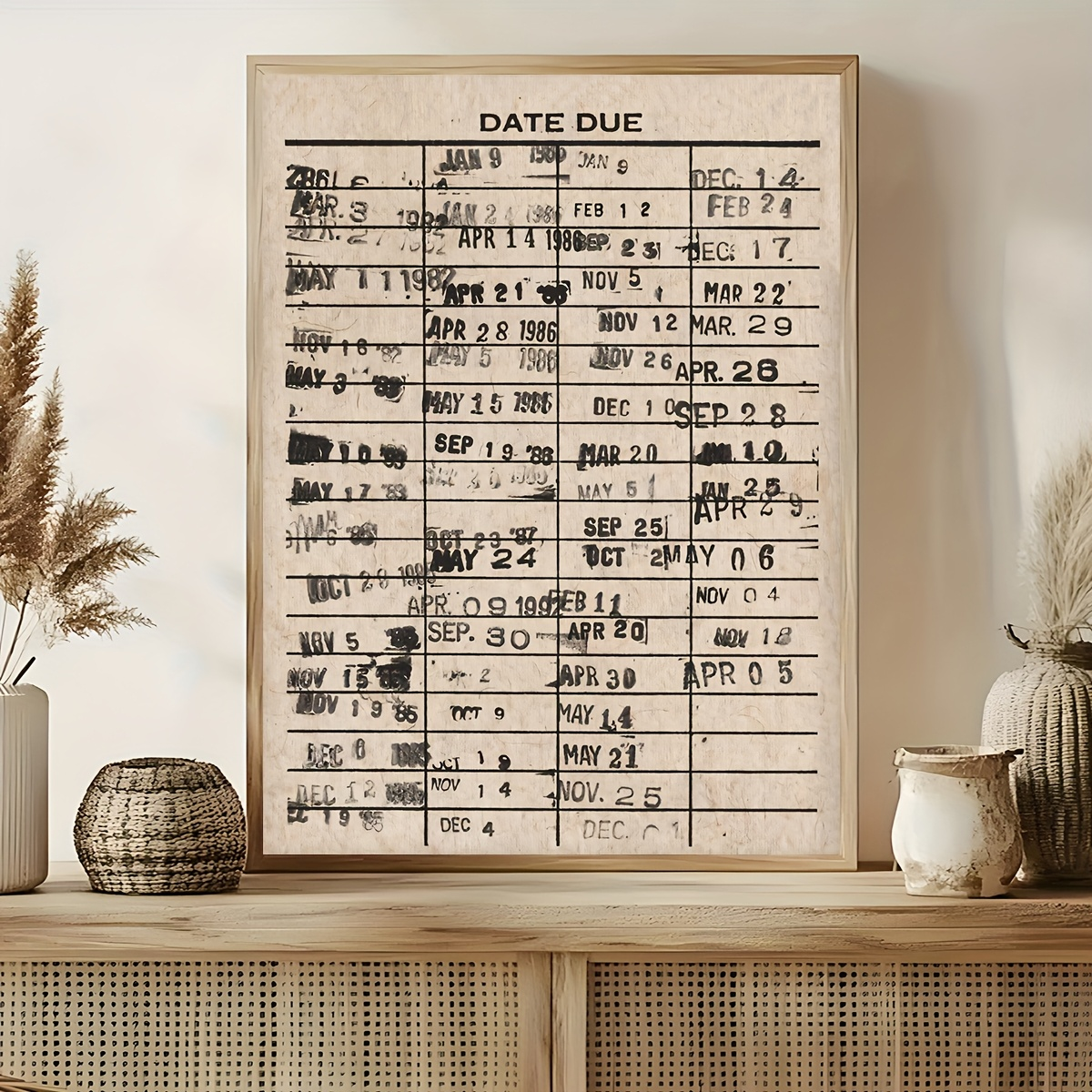 Antique Library Card Canvas Pr - Home Office And Library avaliação e preço