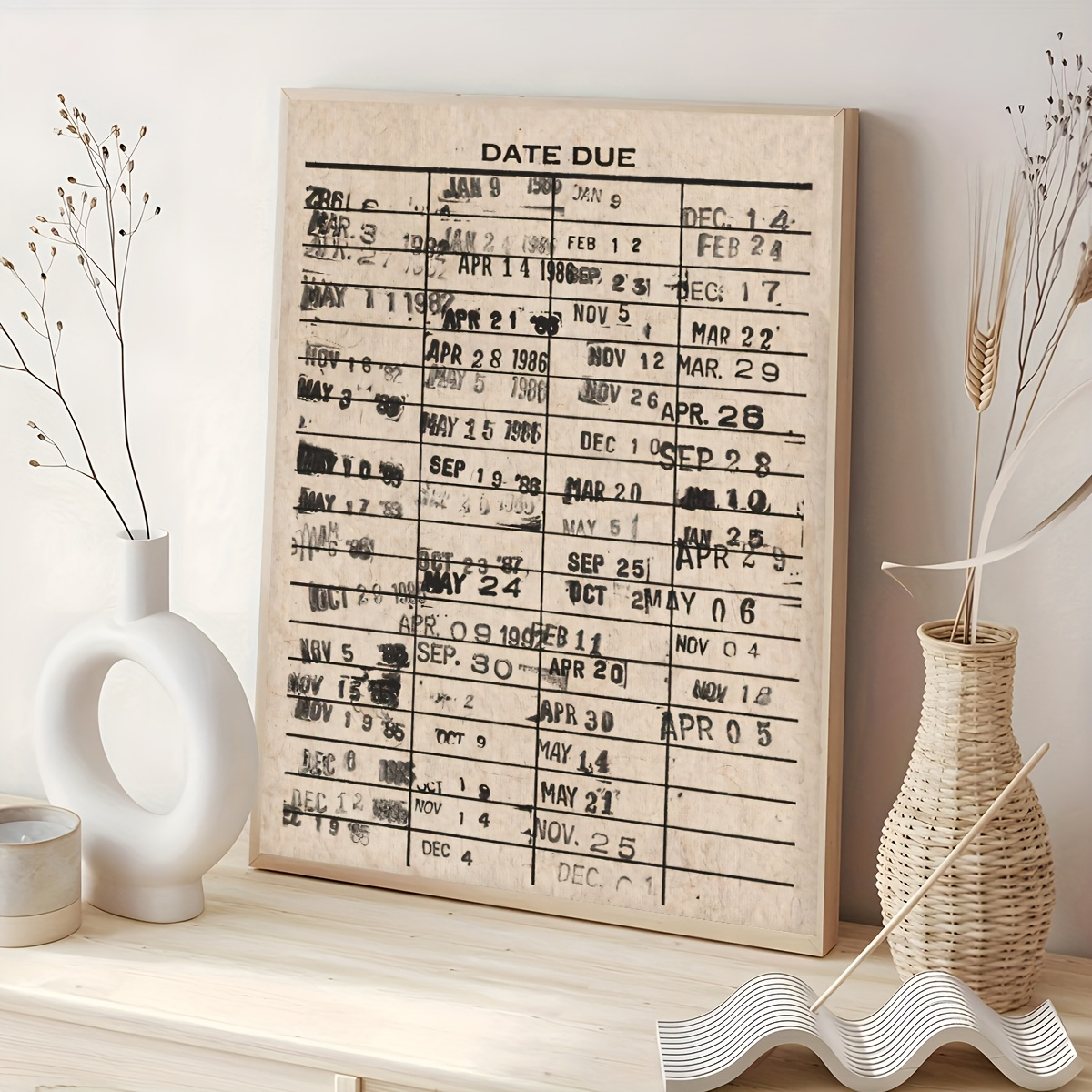 Antique Library Card Canvas Pr - Home Office And Library avaliação e preço