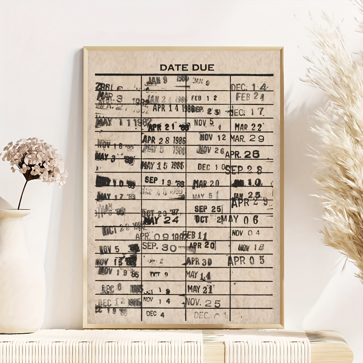 Antique Library Card Canvas Pr - Home Office And Library avaliação e preço