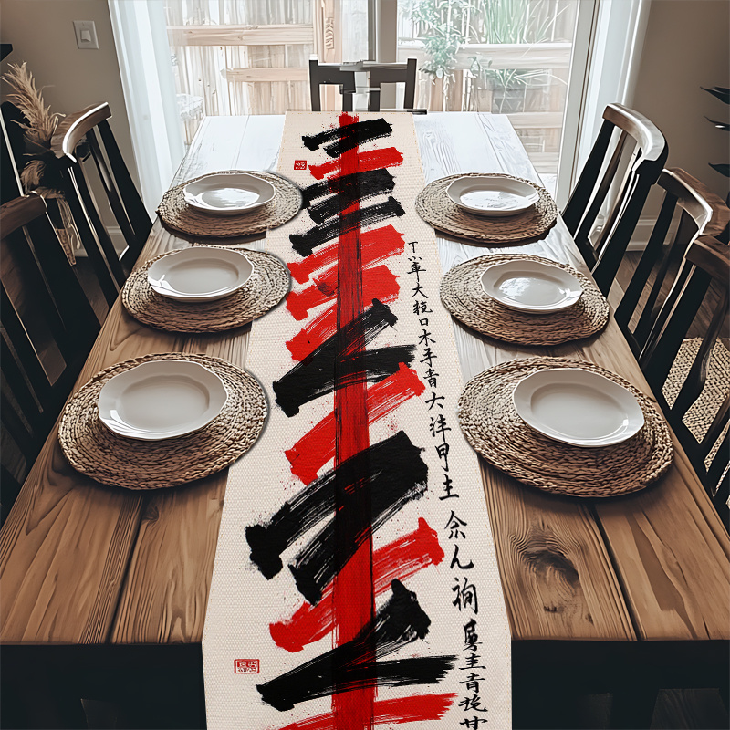 Asian-Inspired Red & Black Bru - Home Office Room Inspiration avaliação e preço