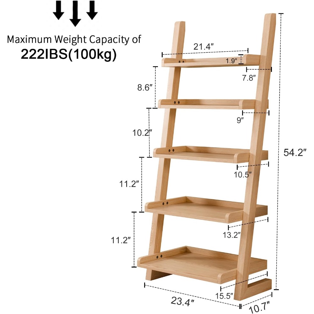 US Shipping 5 Tier Wooden Ladd - Bookcase Wood Shelf avaliação e preço