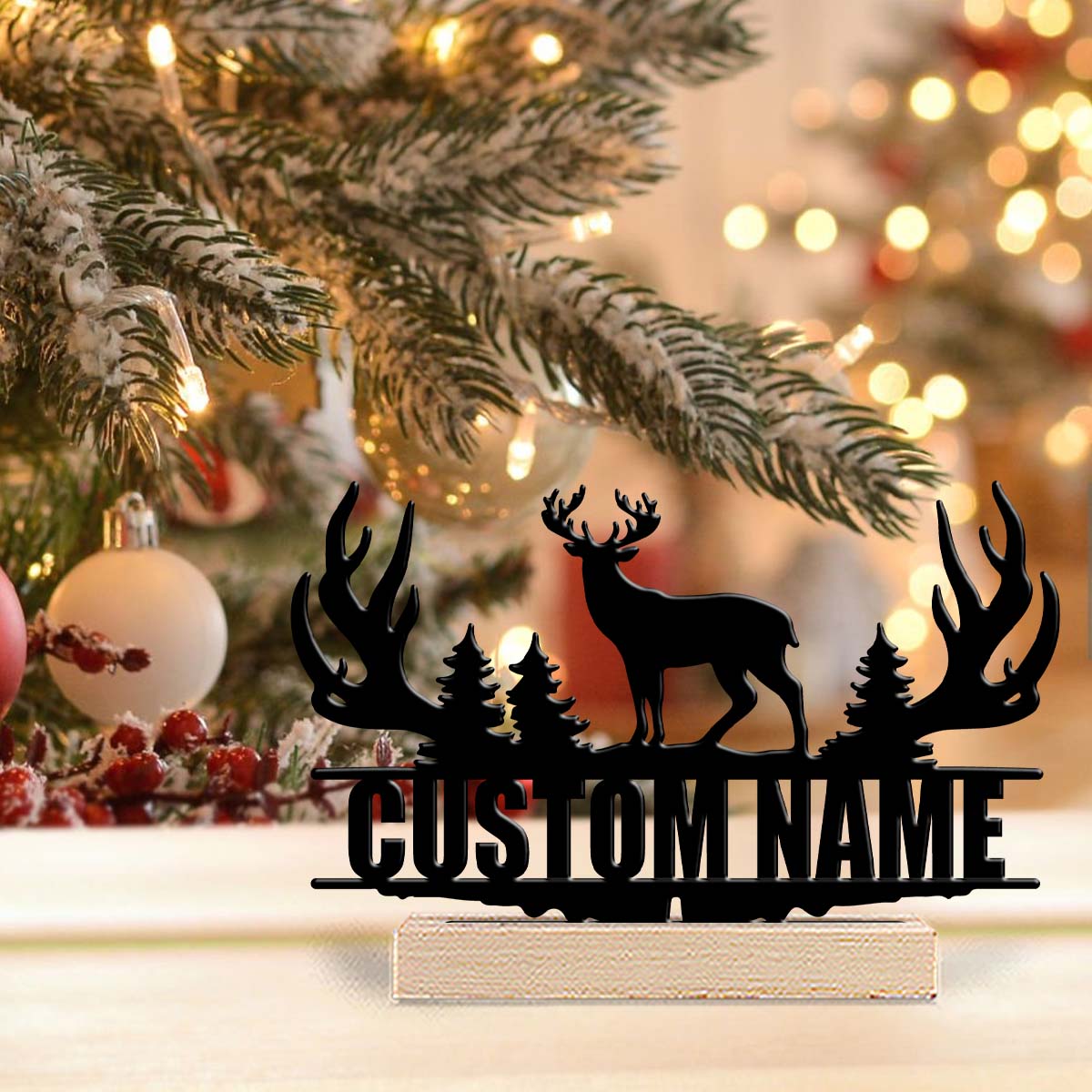 1Pc Csutom Forest Deer Wooden  - Home Office Art avaliação e preço