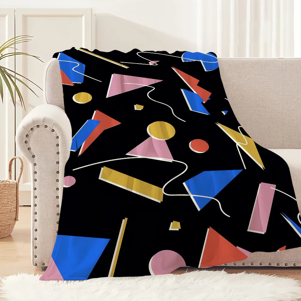 Memphis Art Throw Blanket Soft - Home Office Cozy avaliação e preço