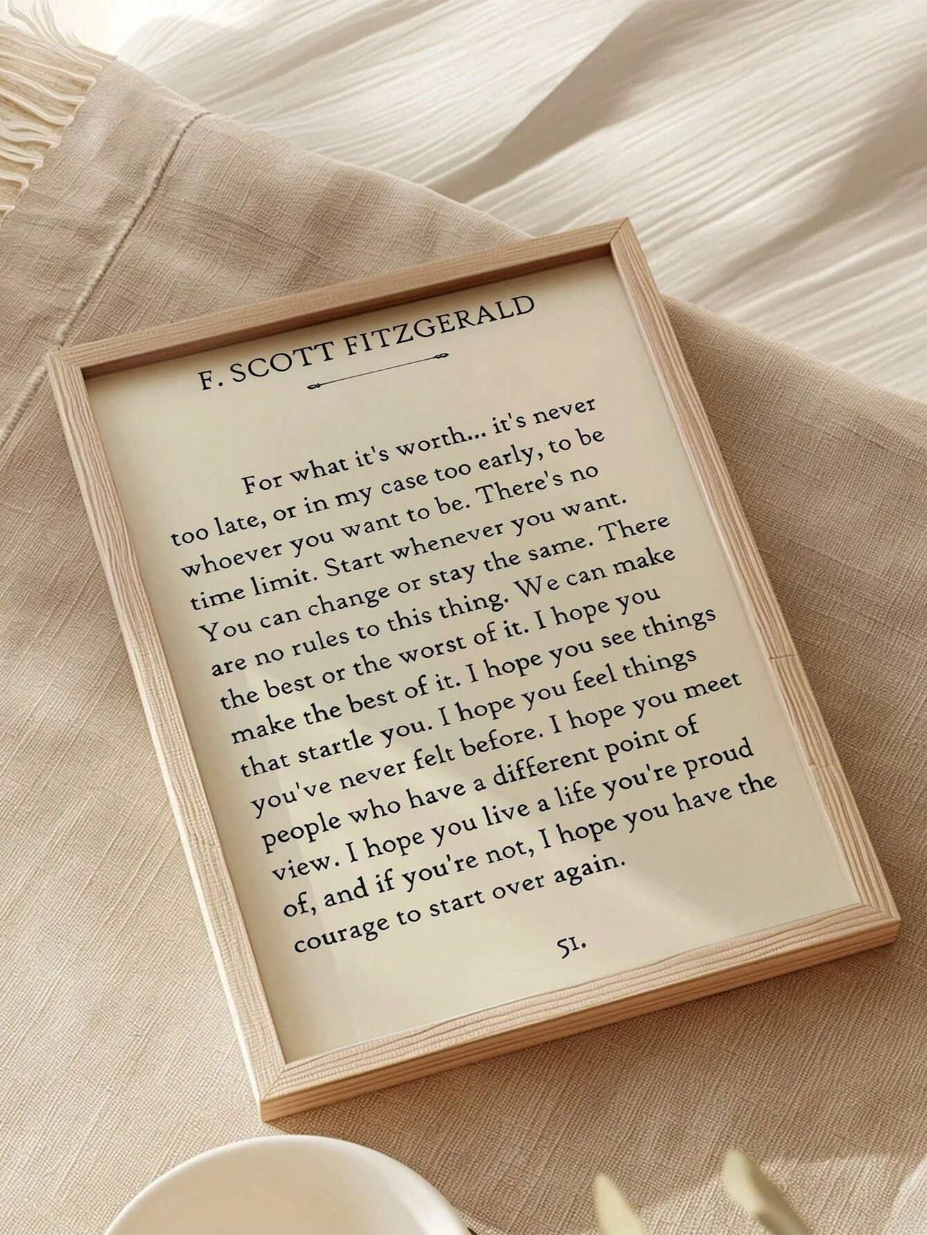 1pc Scott Fitzgerald Quote Wal - Home Office And Library avaliação e preço