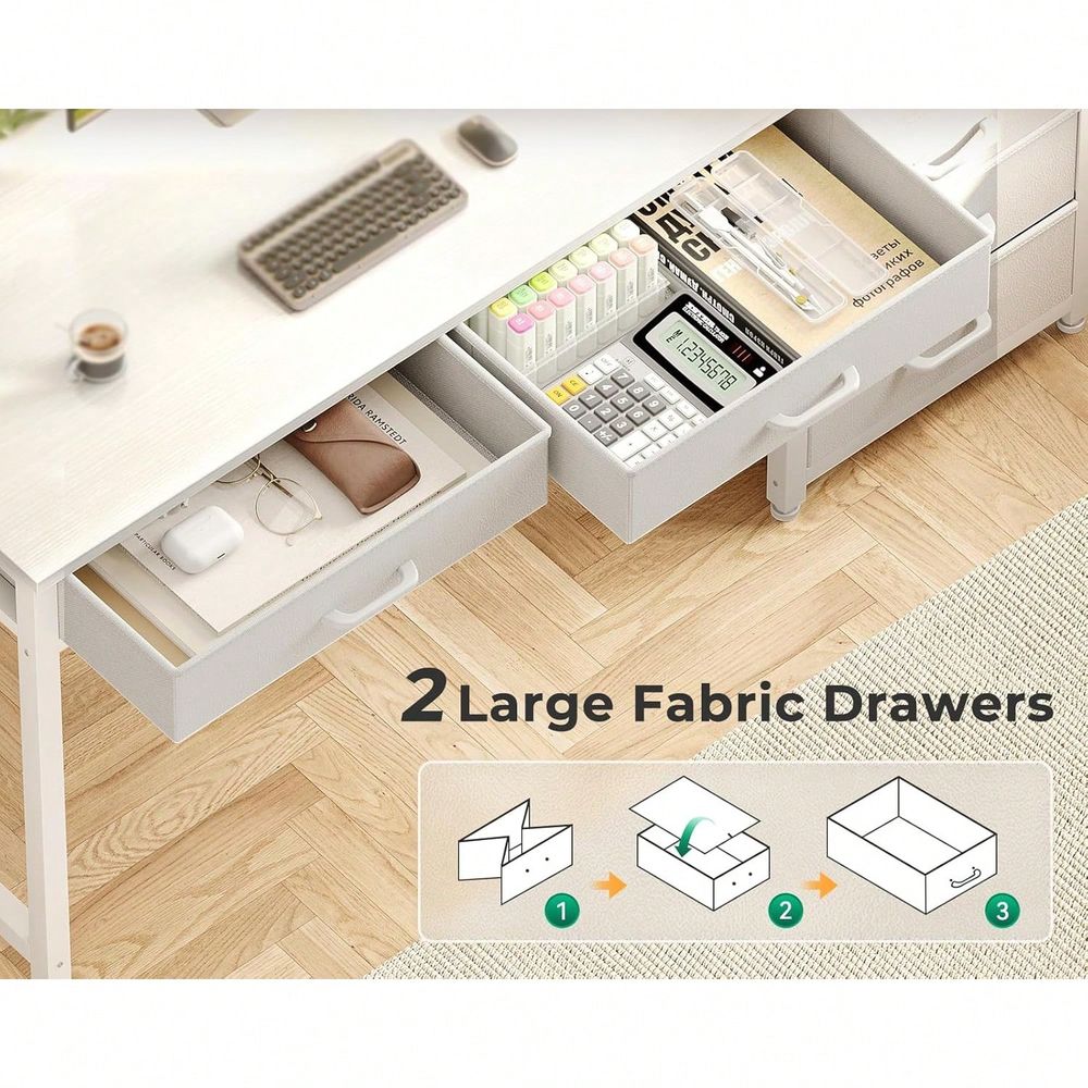 Desk With 5 Drawers, 53 Inch O - Home Office Desks avaliação e preço