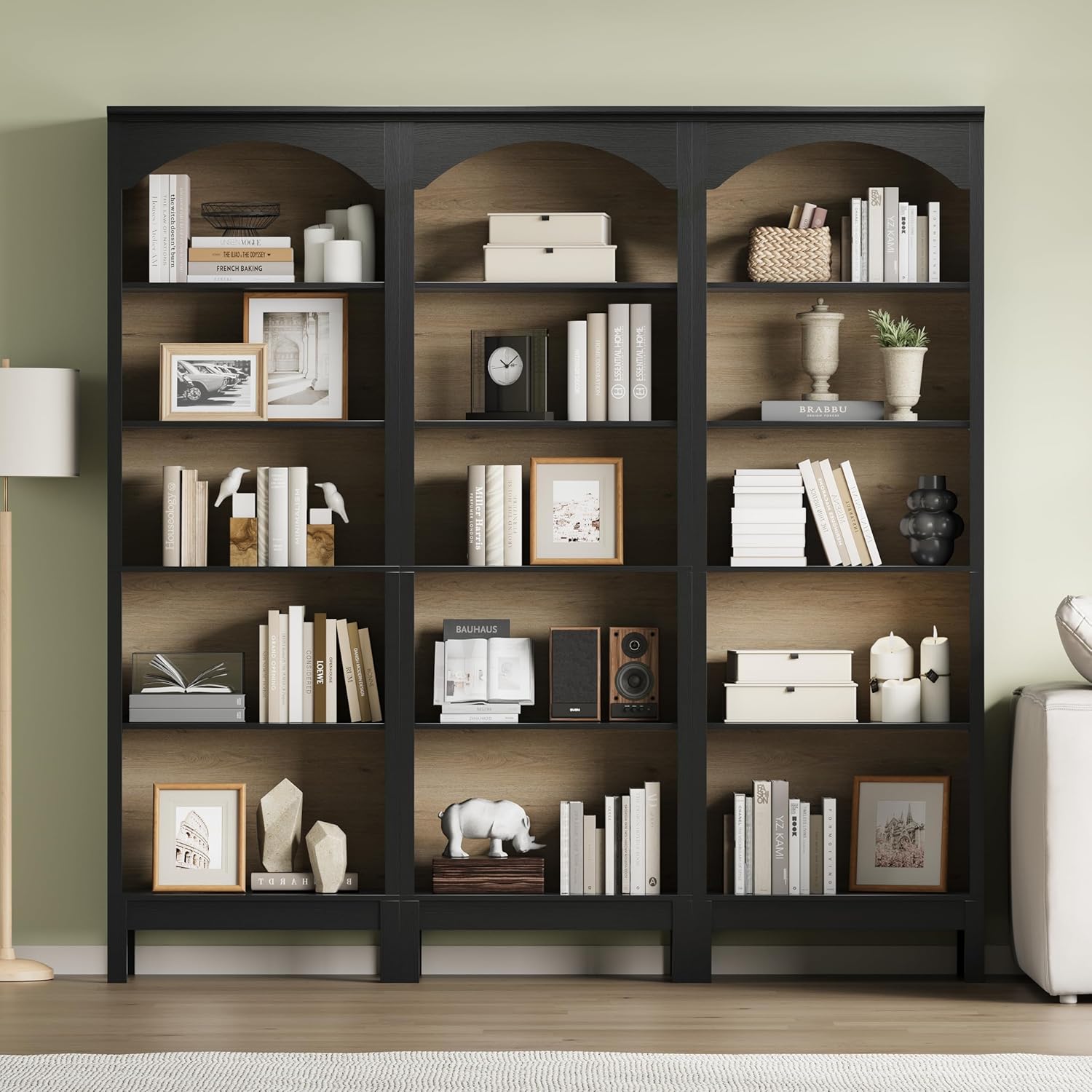 Arched Bookshelf with 5 Tier O - Bookcase Wood Shelf avaliação e preço
