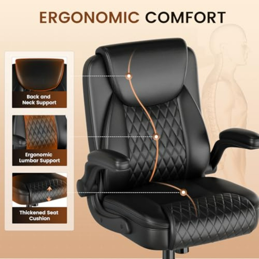 Leather Office Chair, Home Des - Home Office Desks avaliação e preço