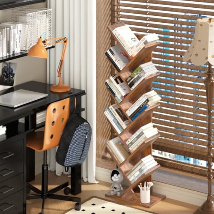 Tree Book Shelf, Floor Standin - Bookcase Wood Shelf avaliação e preço