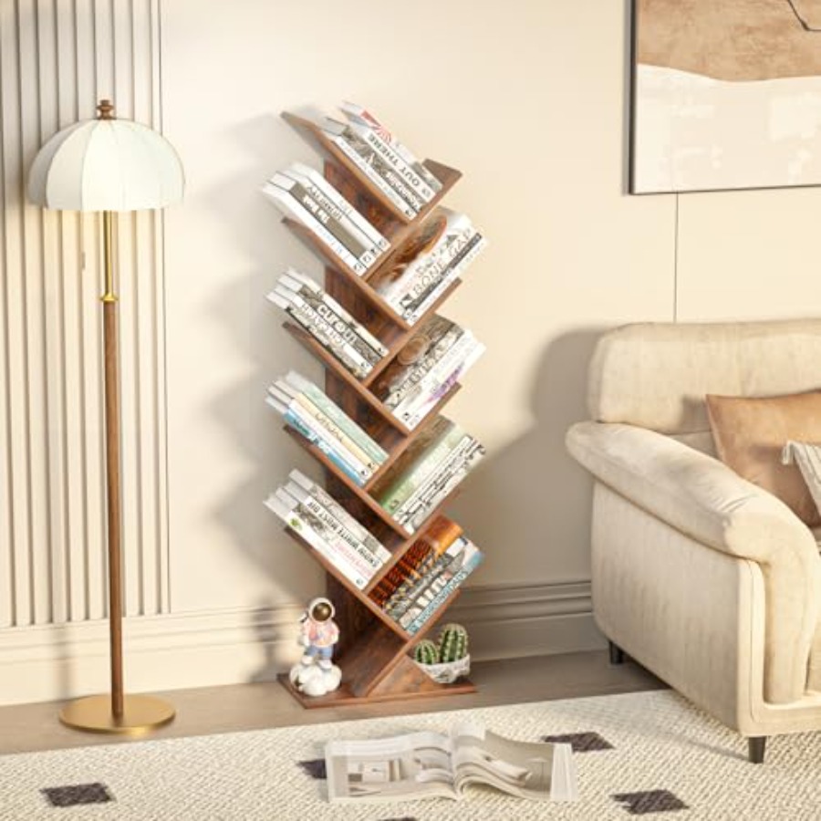 Tree Book Shelf, Floor Standin - Bookcase Wood Shelf avaliação e preço