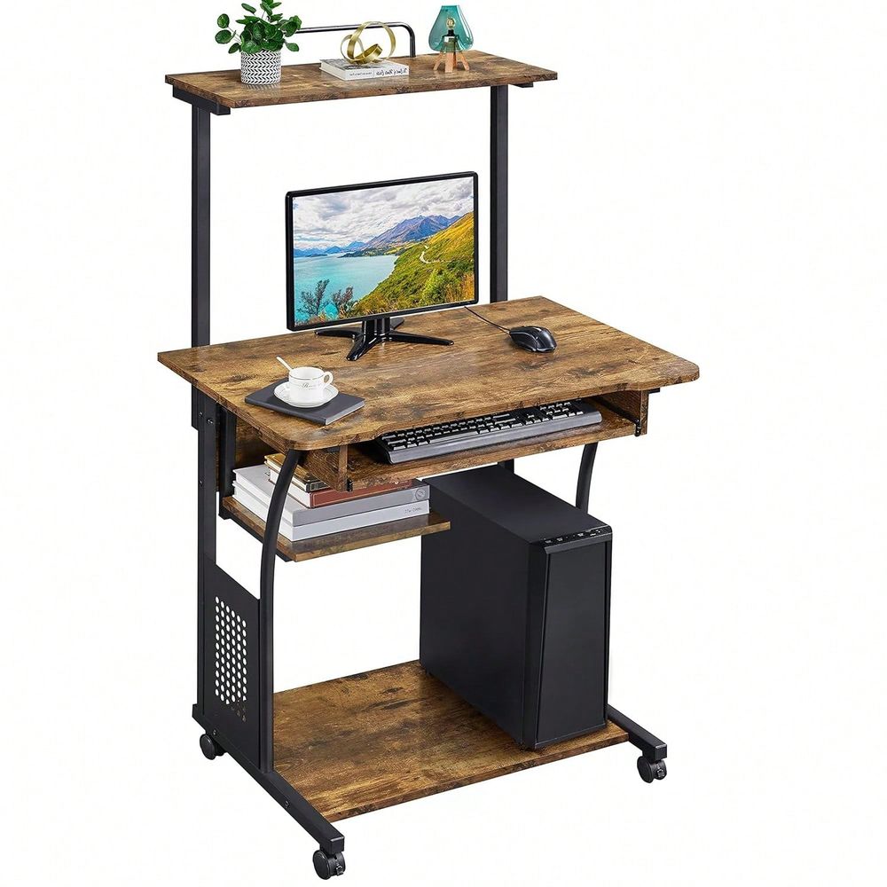Tiers Rolling Computer Desk Wi - Home Office Desks avaliação e preço