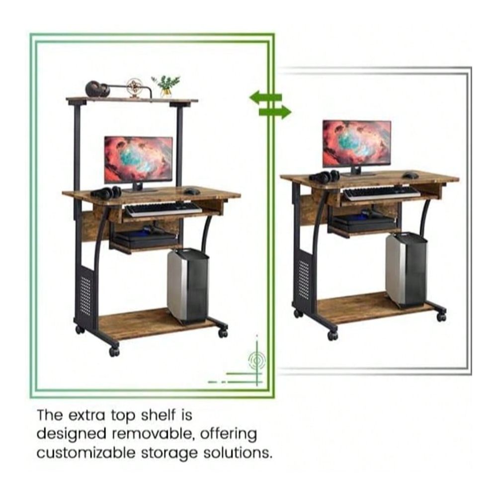 Tiers Rolling Computer Desk Wi - Home Office Desks avaliação e preço