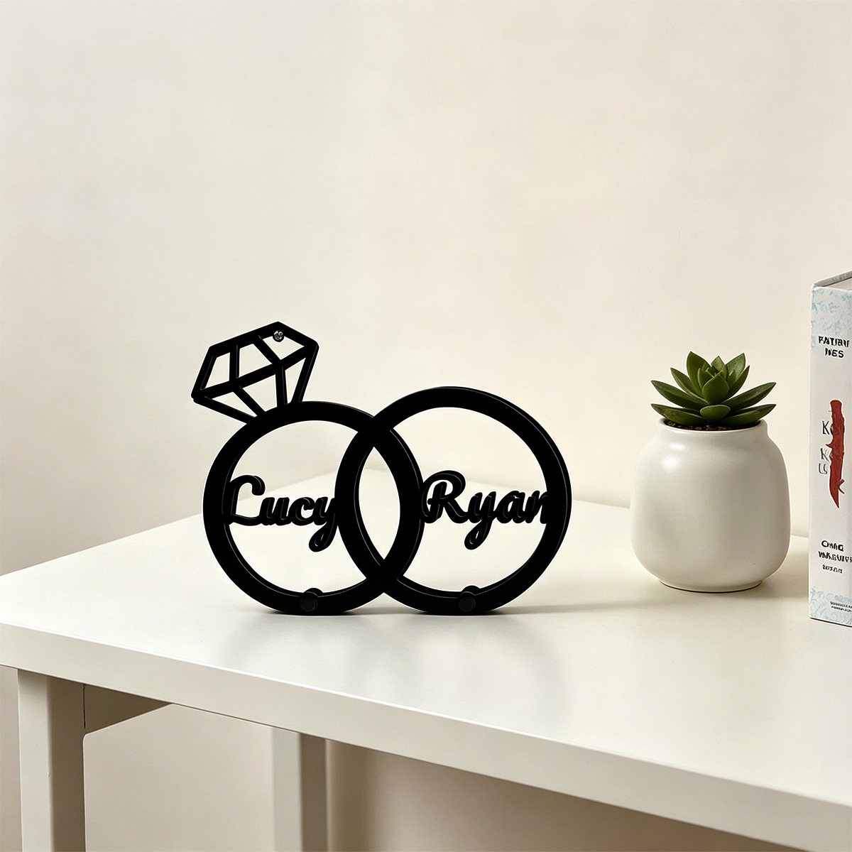 1Pc Csutom Name 3D Crown Ring  - Home Office Art avaliação e preço