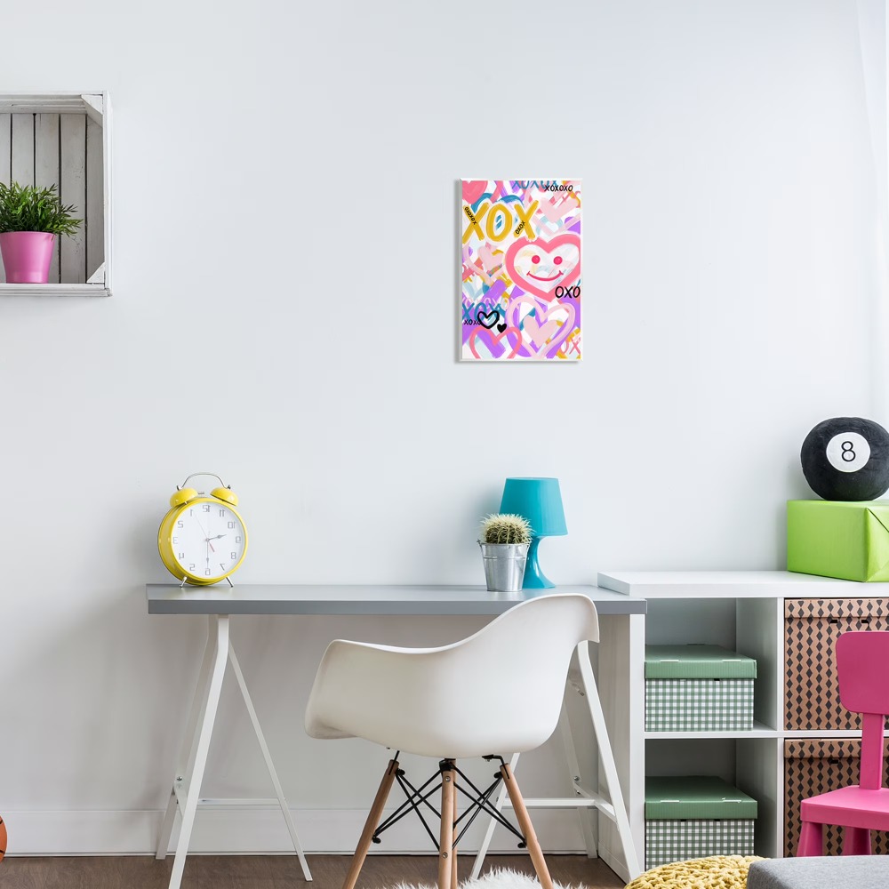 Urban Heart Shapes Abstract Pa - Home Office Art avaliação e preço