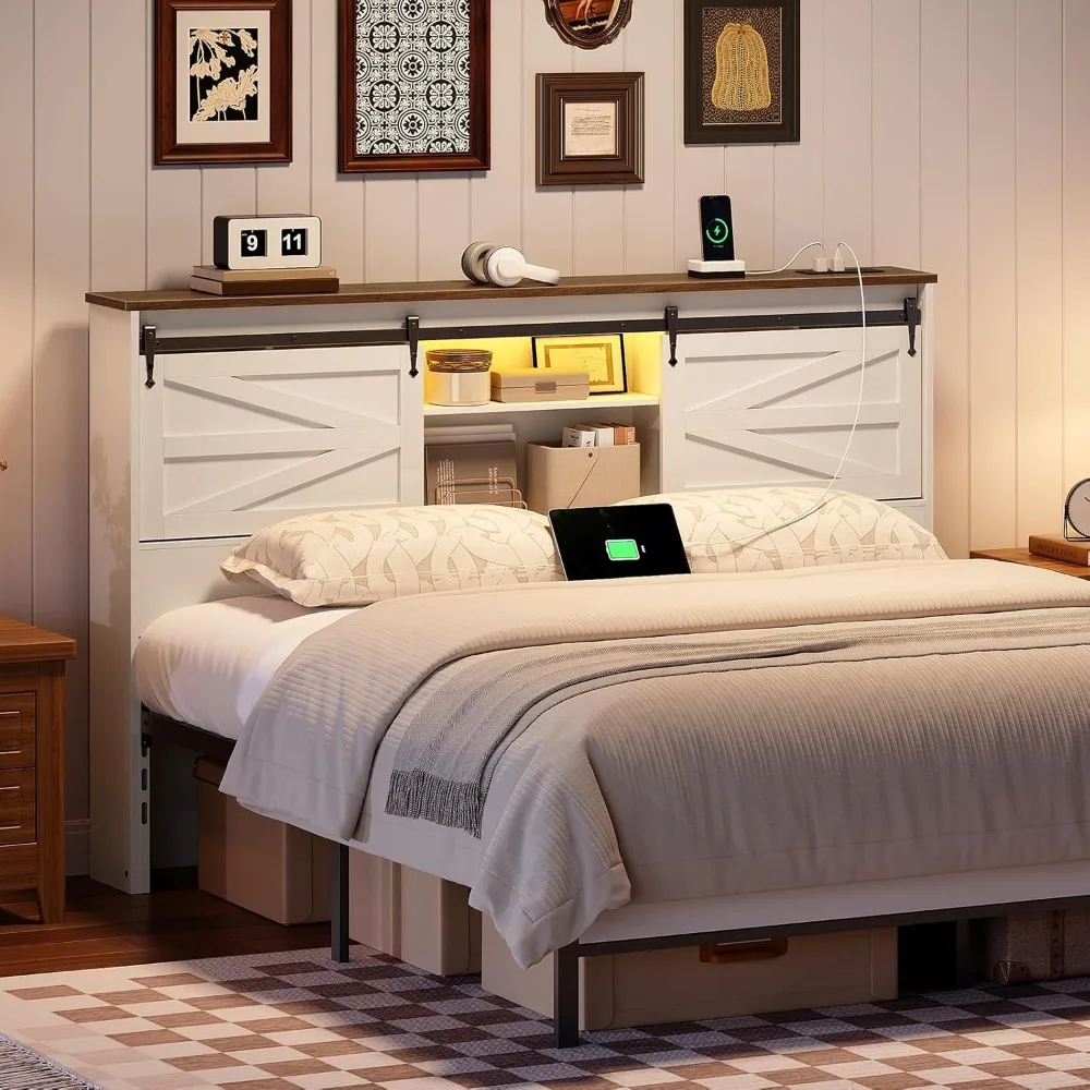Queen Headboard With Storage S - Bookcase Wood Shelf avaliação e preço